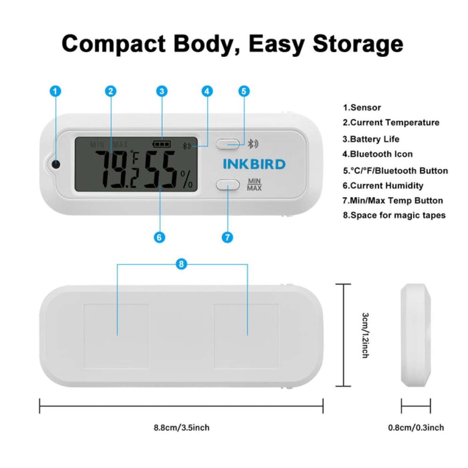 Термогигрометр INKBIRD Bluetooth ITH-12S - фото 3