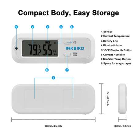 Термогигрометр INKBIRD Bluetooth ITH-12S