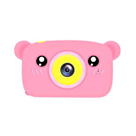 Фотоаппарат Uniglodis детский GSMIN Fun Camera View Мишка розовый