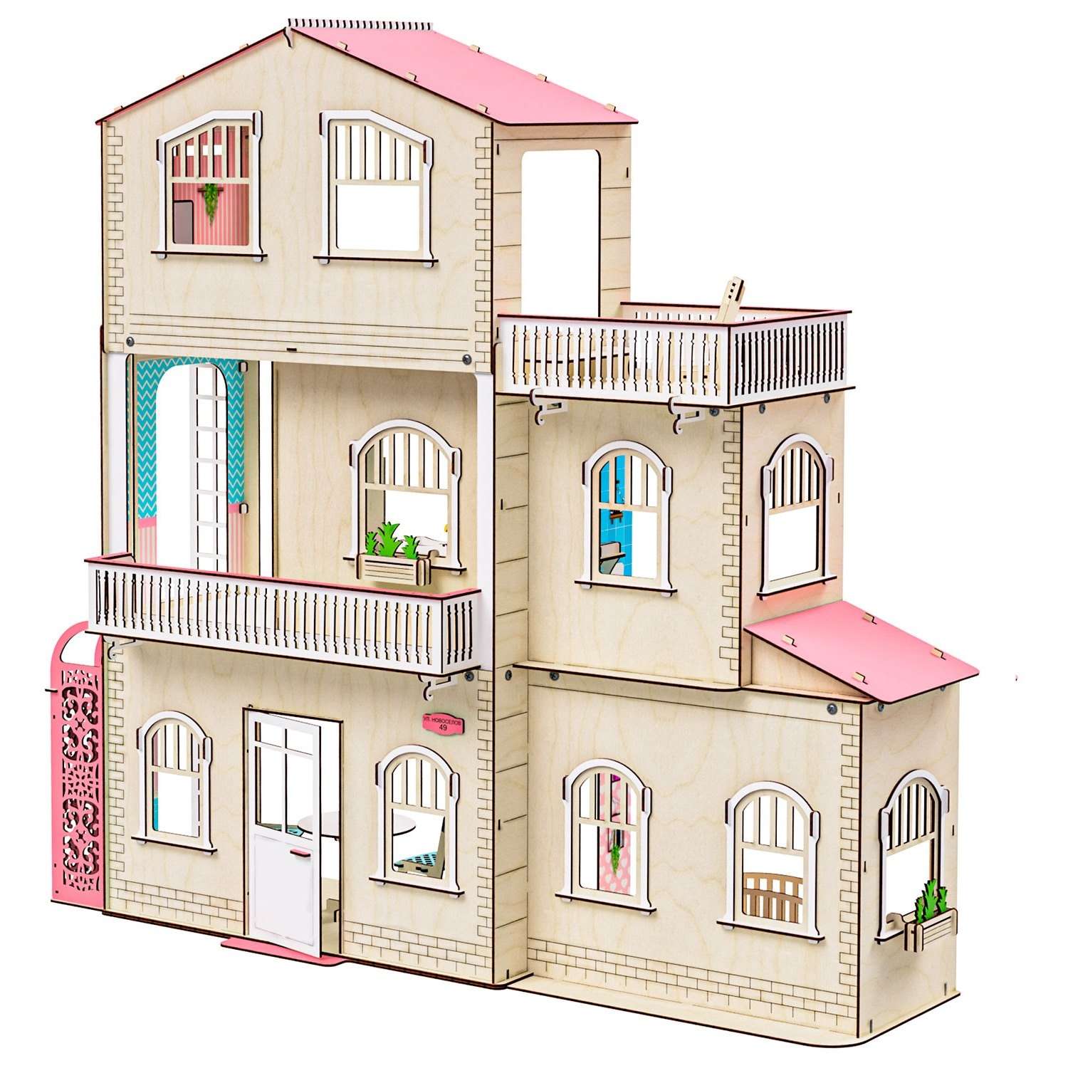 Кукольный домик с мебелью M-WOOD Симфония с лифтом с мебелью 3023_3 - фото 8