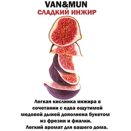 Ароматический диффузор VANandMUN Сладкий Инжир 60мл с фибровыми палочками