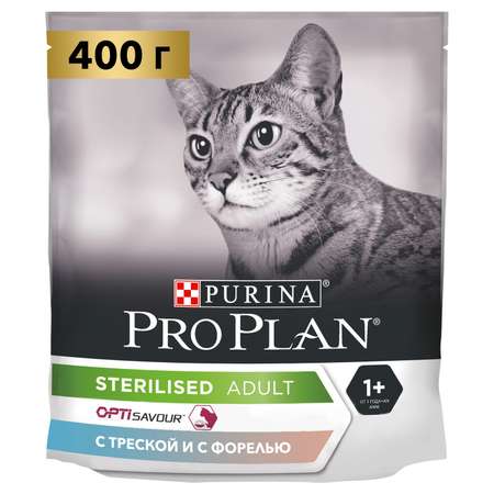 Корм для кошек PRO PLAN стерилизованных форель и треска 400г