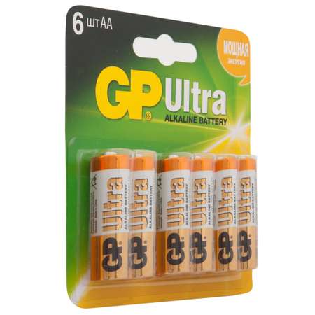 Батарейки GP Ultra алкалиновые (щелочные) тип АА (LR6) 6 шт