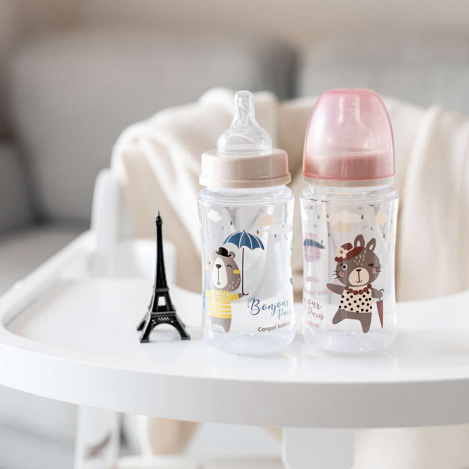 Бутылочка Canpol Babies PP Easy Start Bonjour Paris антиколиковая с широким горлом 240мл Синяя - фото 11