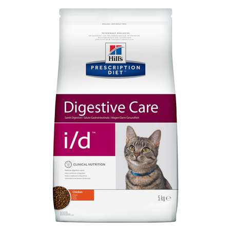 Корм для кошек HILLS 5кг Prescription Diet i/d Digestive Care с курицей для здоровья ЖКТ сухой