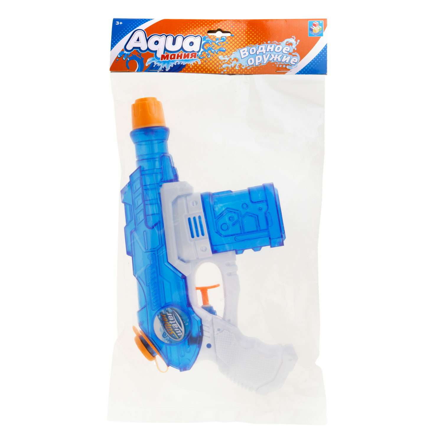 Водяной пистолет Аквамания 1TOY детское игрушечное оружие для мальчиков и девочек игрушки для улицы и ванны синий - фото 2