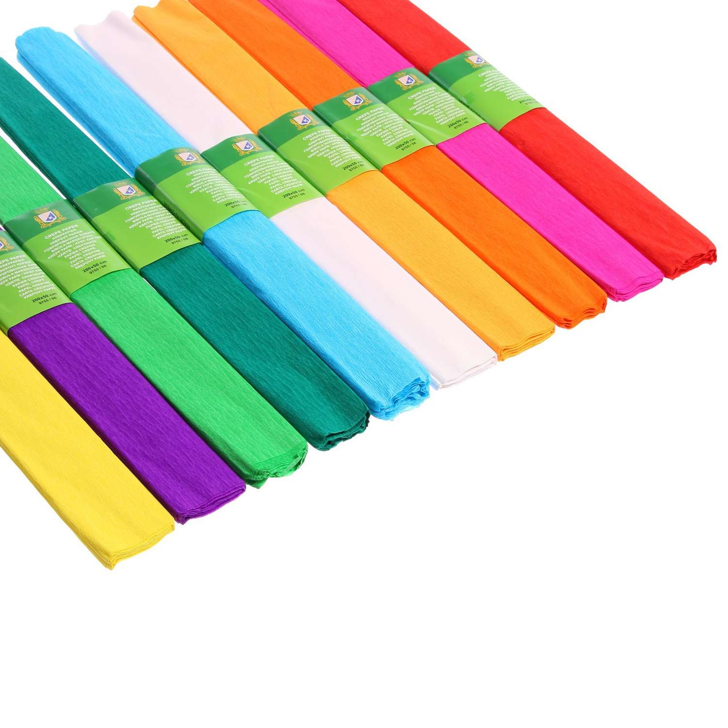 Набор цветного фетра Calligrata бумаги крепированной в рулоне 10 штук/10 цветов 50 х 200 см 30 г/м2 - фото 2