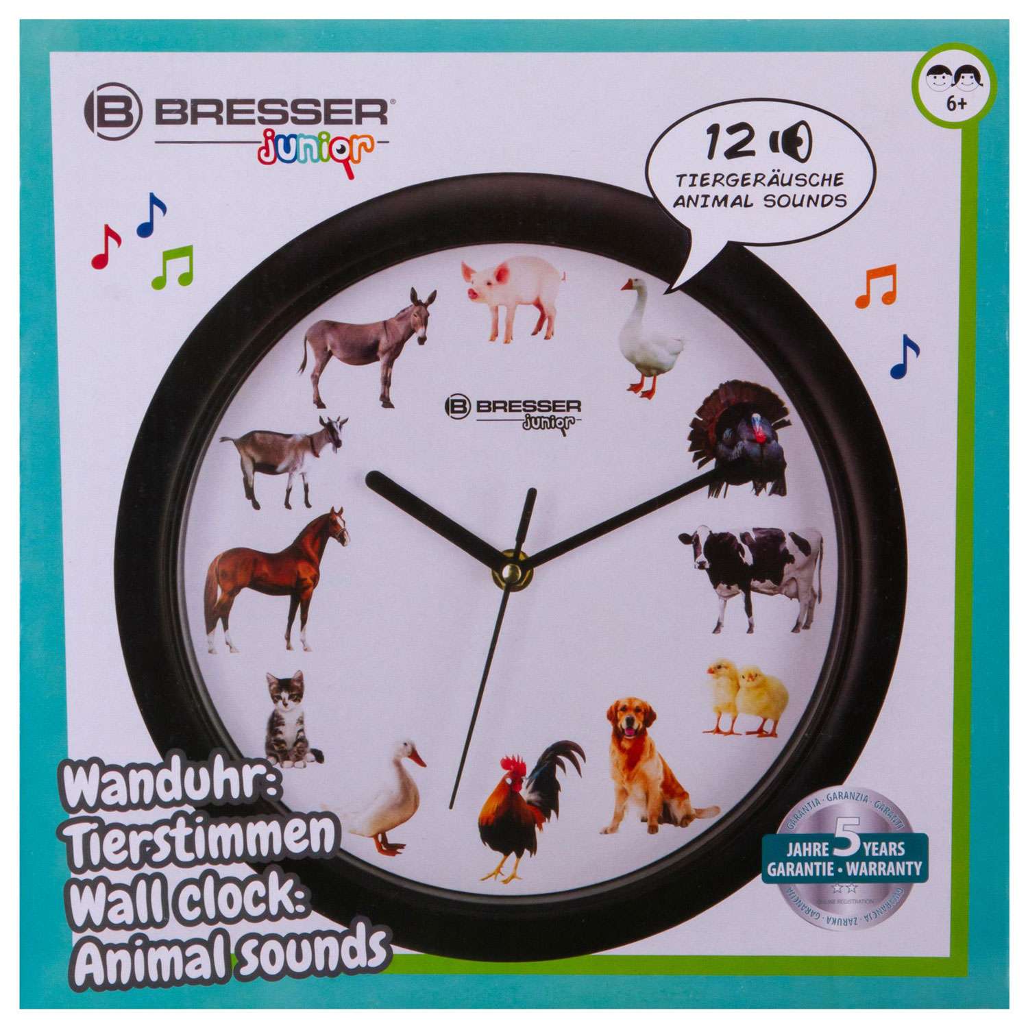 Часы настенные Bresser Junior 25 см с животными - фото 9