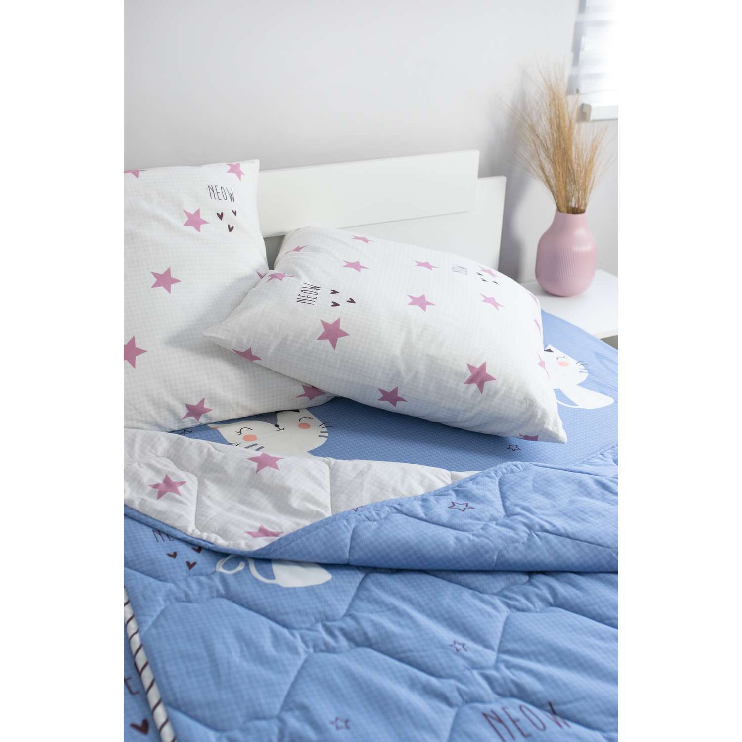 Комплект постельного белья SELENA КЭТ 1.5 спальный поплин наволочки 70х70 см с одеялом - фото 5