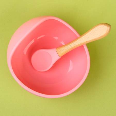 Набор для кормления Mum and Baby миска на присоске ложка цвет розовый