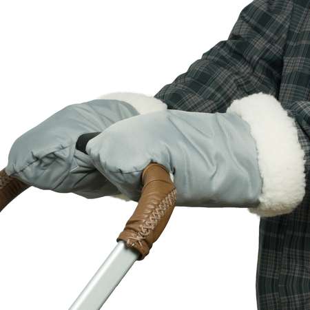 Муфта-рукавички для коляски Чудо-чадо меховая Прайм серая