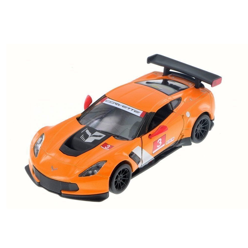 Модель KINSMART Корвет C7 R Race Car 2016 1:36 оранжевая КТ5397/4 - фото 2