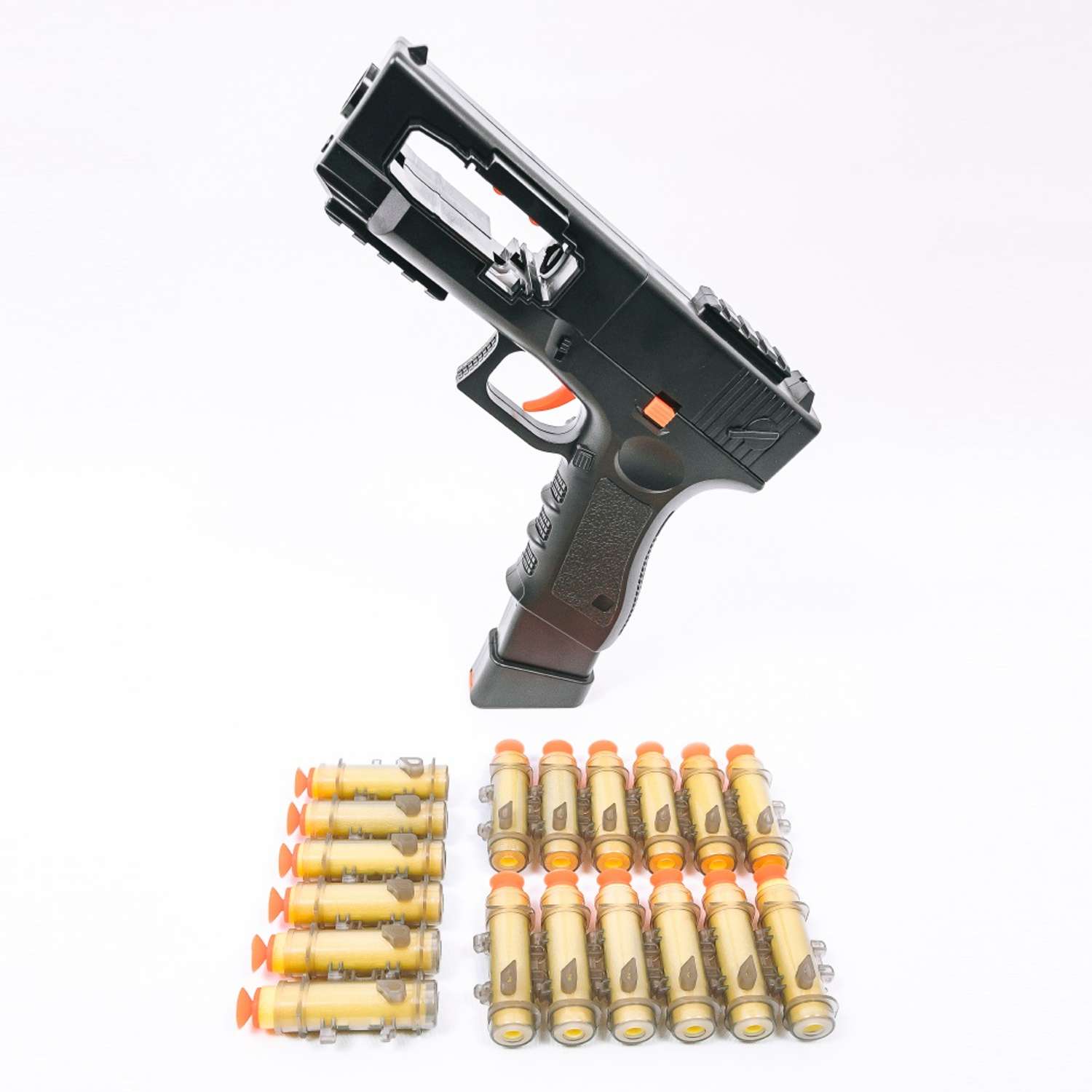 Пистолет детский игрушечный HITMAN GUN автоматический с пульками и дополнительные боеприпасы - фото 16
