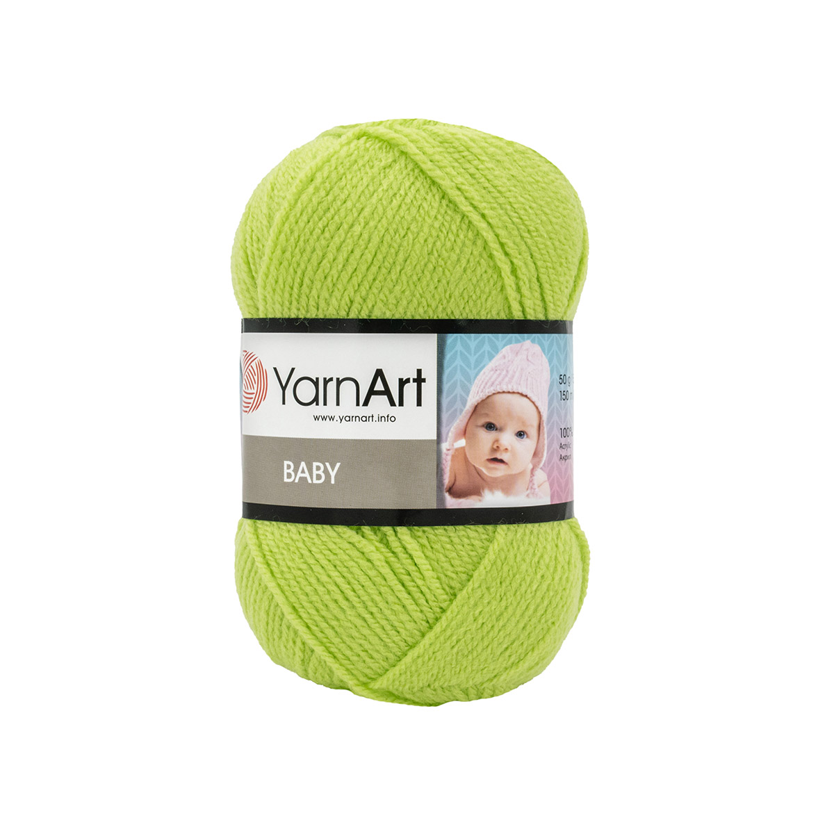 Пряжа для вязания YarnArt Baby 50 гр 150 м акрил мягкая детская 5 мотков 13854 яр.салат - фото 7