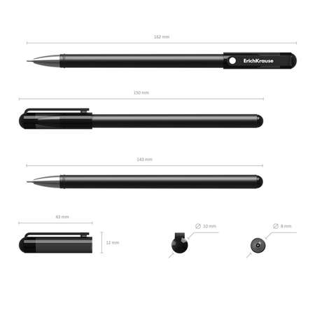 Ручка гелевая ErichKrause G-Soft цвет чернил черный в коробке по 12 шт