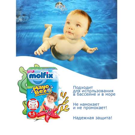 Трусики Swimsuit размер 4-5 Molfix 9-15 кг 11 шт