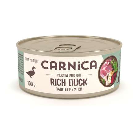 Корм для кошек Carnica 100г паштет из утки для чувствительного пищеварения консервированный