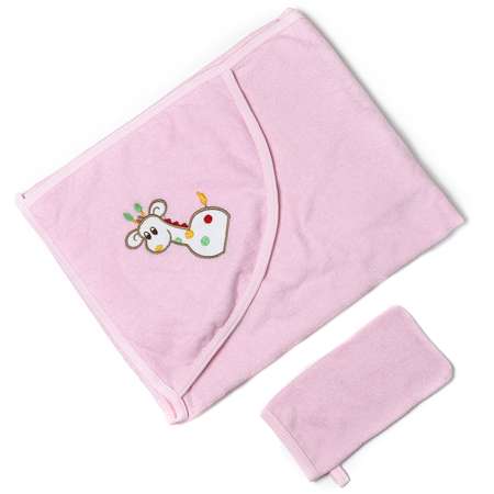 Набор для купания ALARYSPEOPLE пеленка-полотенце с уголком и рукавичка