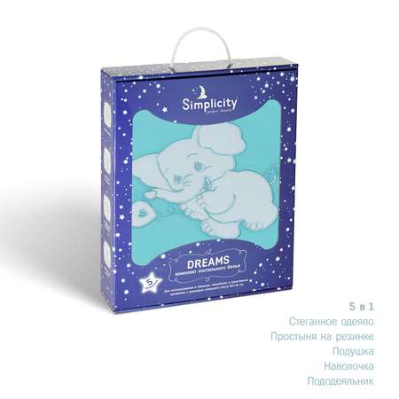 Комплект постельного белья Simplicity Dreams Elephant 5 предметов Салатовый