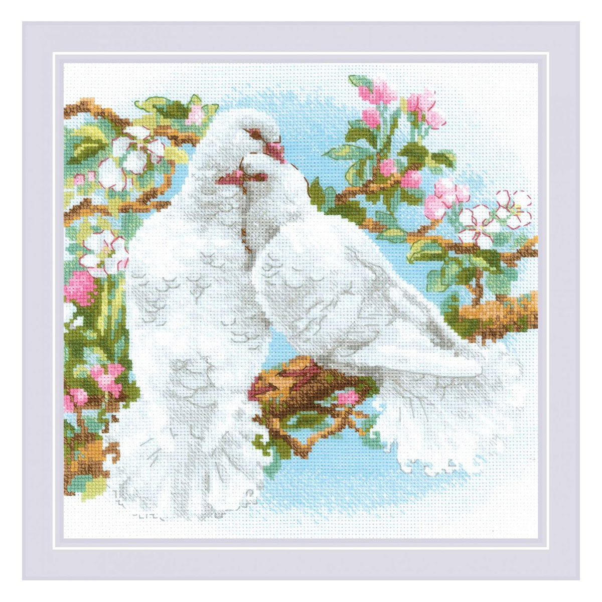 Набор для вышивания Риолис крестом 1856 Белые голуби25х25см - фото 2