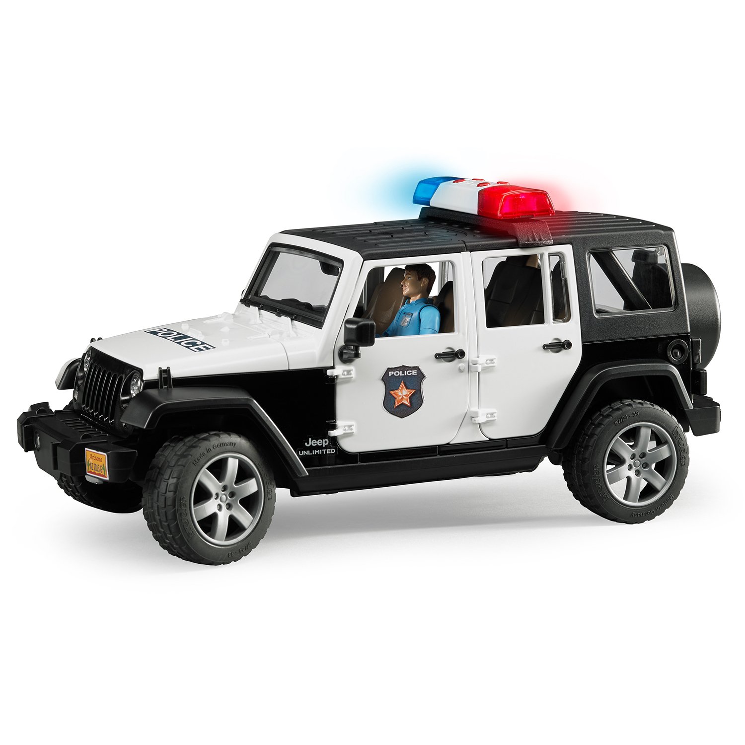 BRUDER Внедорожник Jeep Wrangler Unlimited Rubicon Полиция с фигуркой