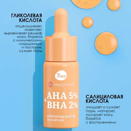 Сыворотка для лица 7DAYS очищающая пилинг AHA+BHA