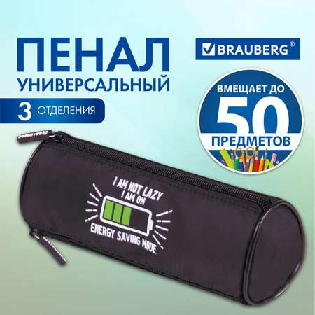 Пенал-косметичка Brauberg школьный для ручек и карандашей 3 отделения Battery