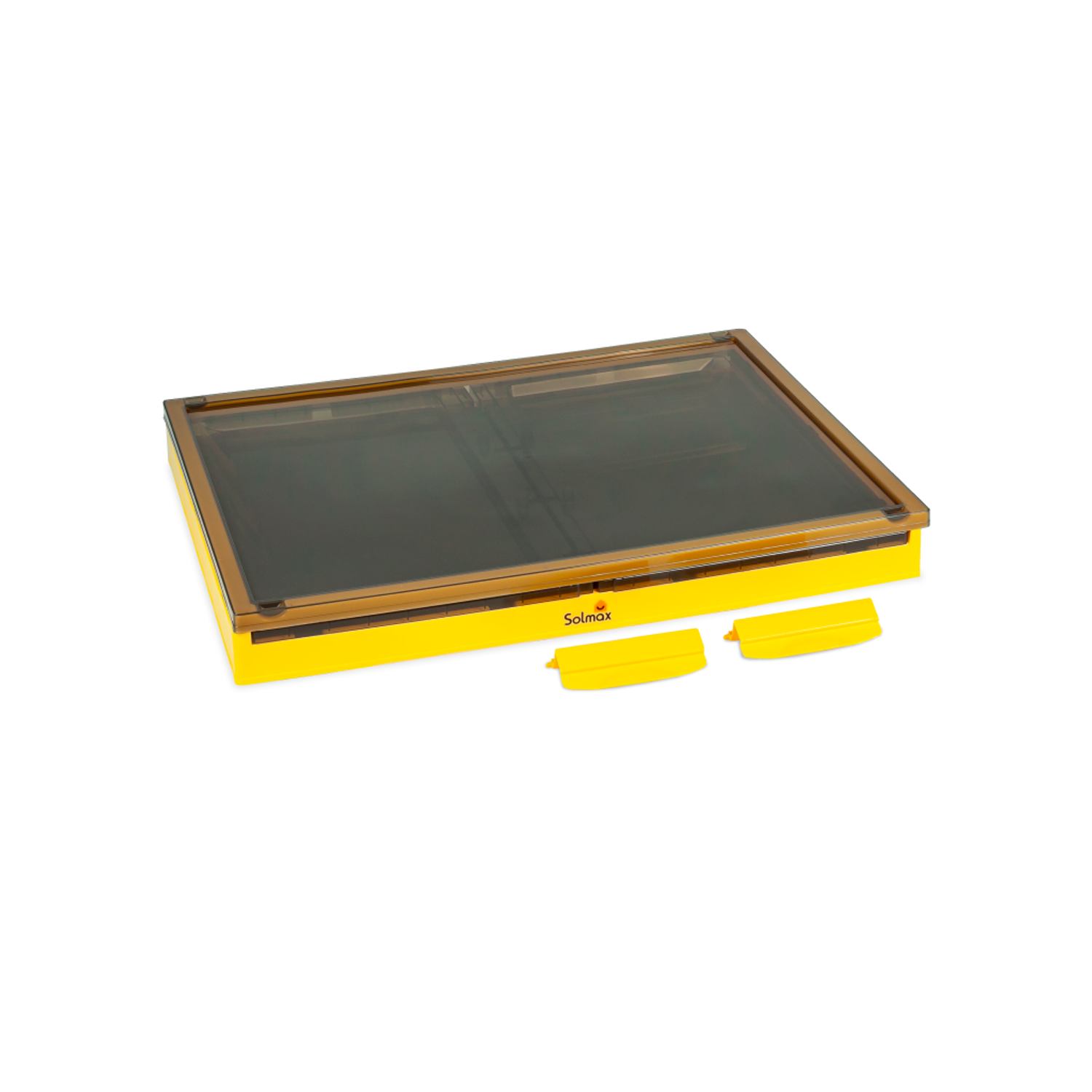 Ящик для хранения вещей Solmax прозрачный контейнер крышкой на колесах 68х47х38 желтый - фото 5