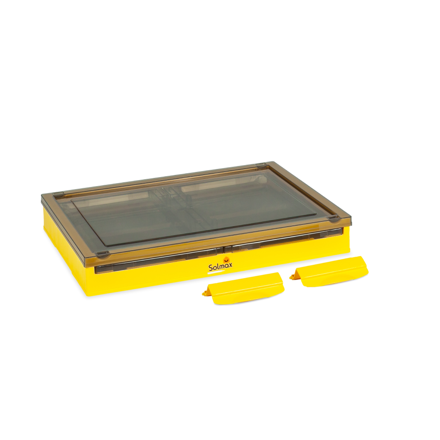 Ящик для хранения вещей Solmax прозрачный контейнер с крышкой на колесах 51х36х30 желтый - фото 6
