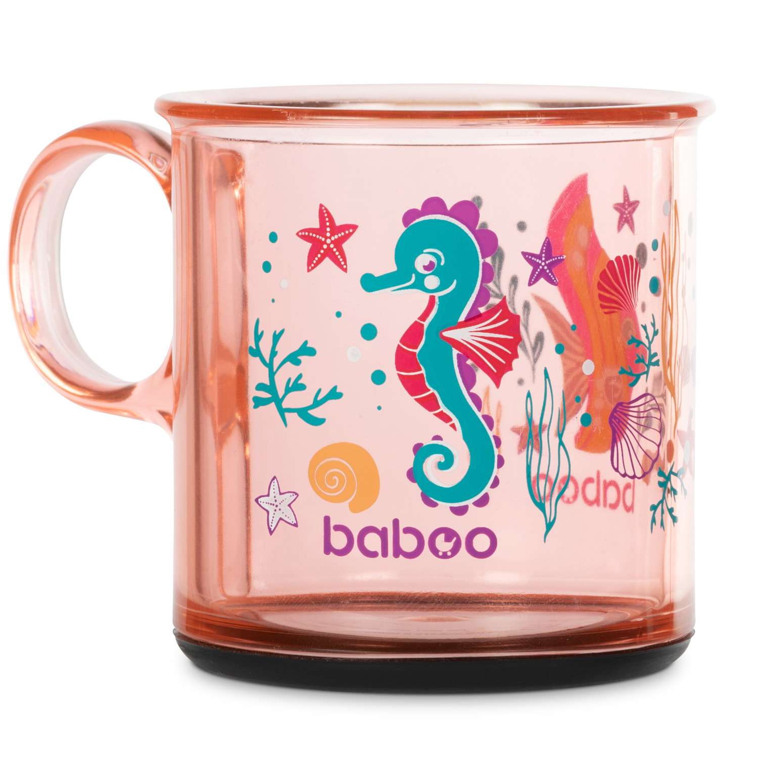 Чашка BABOO Sealife с антискользящим дном 170мл Розовый 8-140 - фото 1