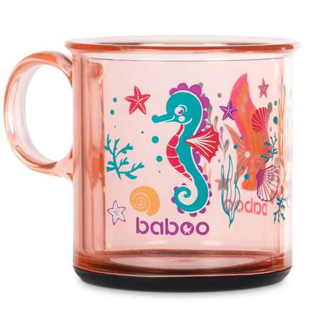 Чашка BABOO Sealife с антискользящим дном 170мл Розовый 8-140