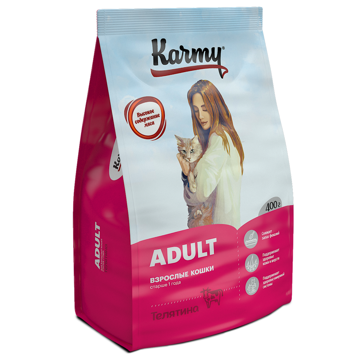 Корм для кошек Karmy 400г Adult телятина - фото 1