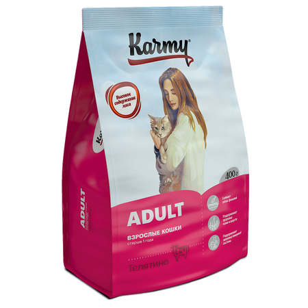 Корм для кошек Karmy 400г Adult телятина