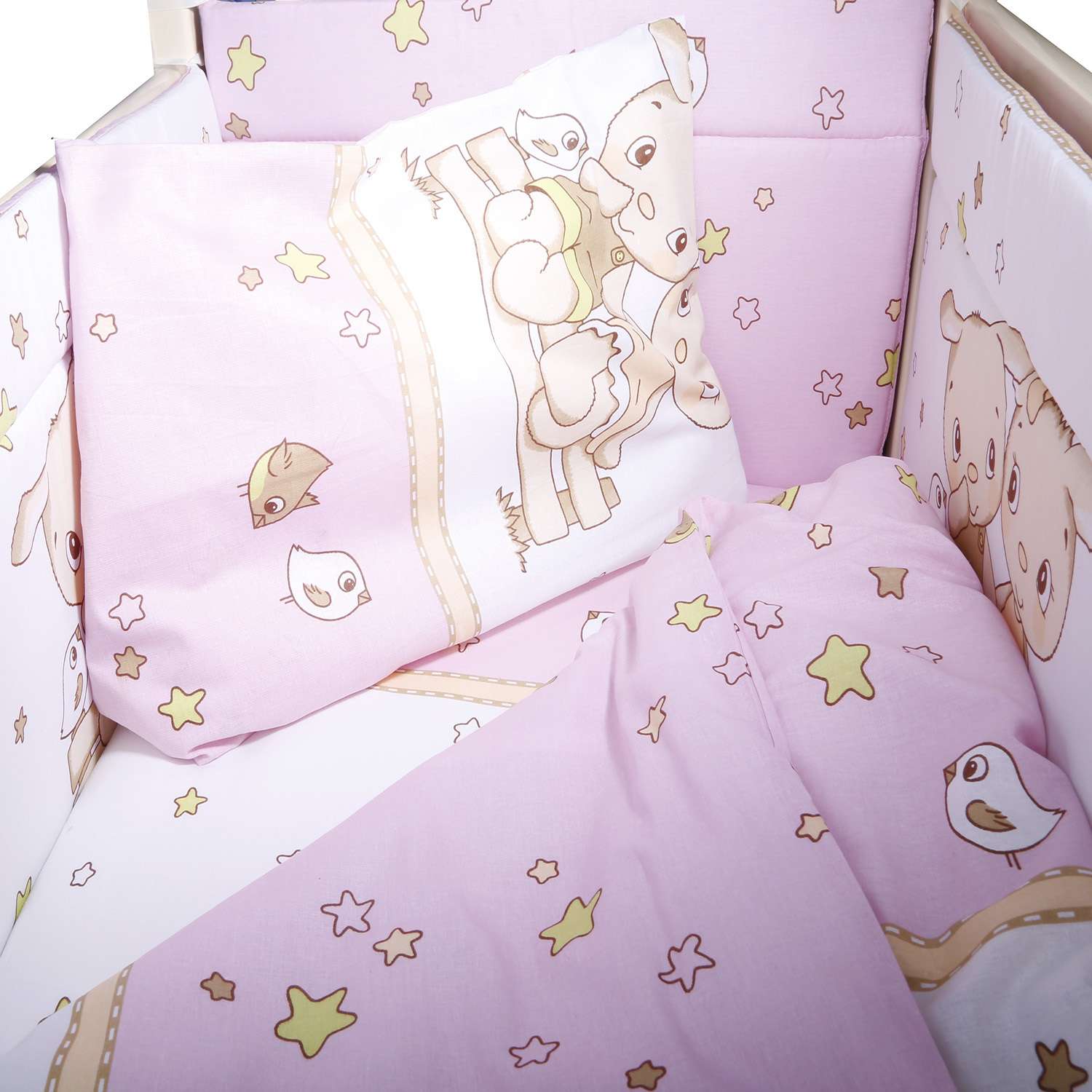 Комплект постельного белья Эдельвейс Друзья 4предмета Розовый 10409 - фото 4