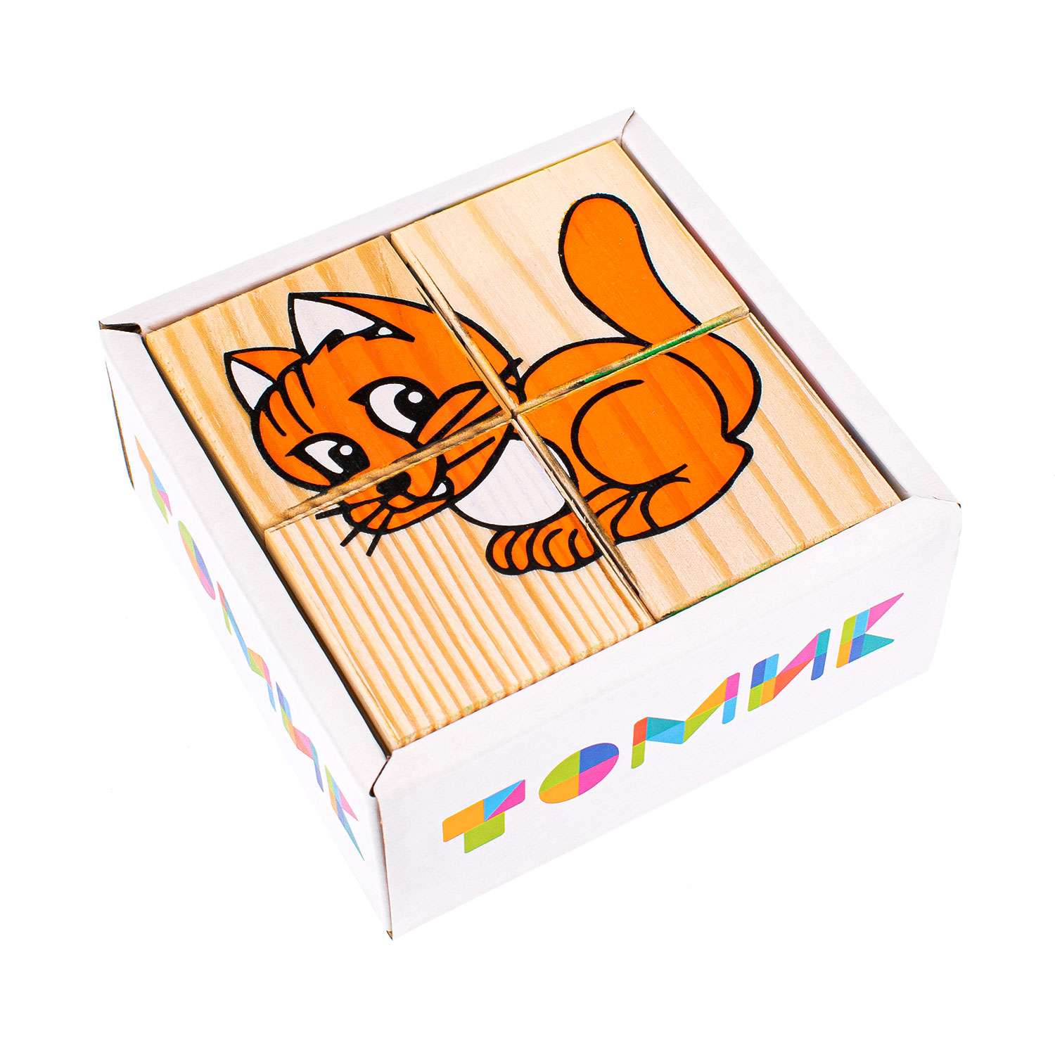 Кубики для детей Томик развивающие Животные 4 штуки 3333-1 - фото 9