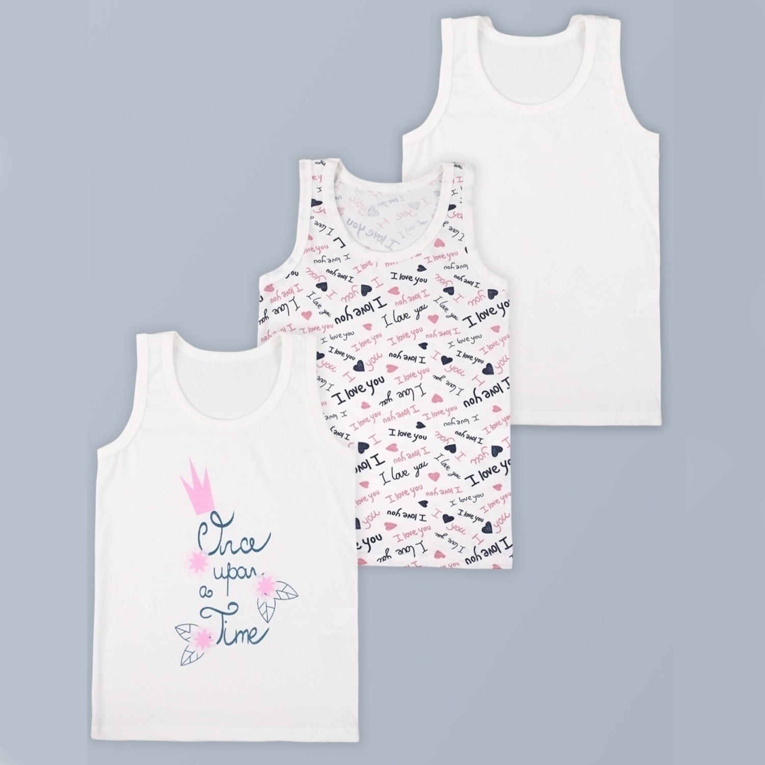 Майка 3 шт Babycollection 356/mkb001/sph/k3/023/p1/W*dмолочный бледно - фото 1