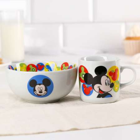 Набор детской посуды Disney «Микки» 2 предмета: салатник кружка