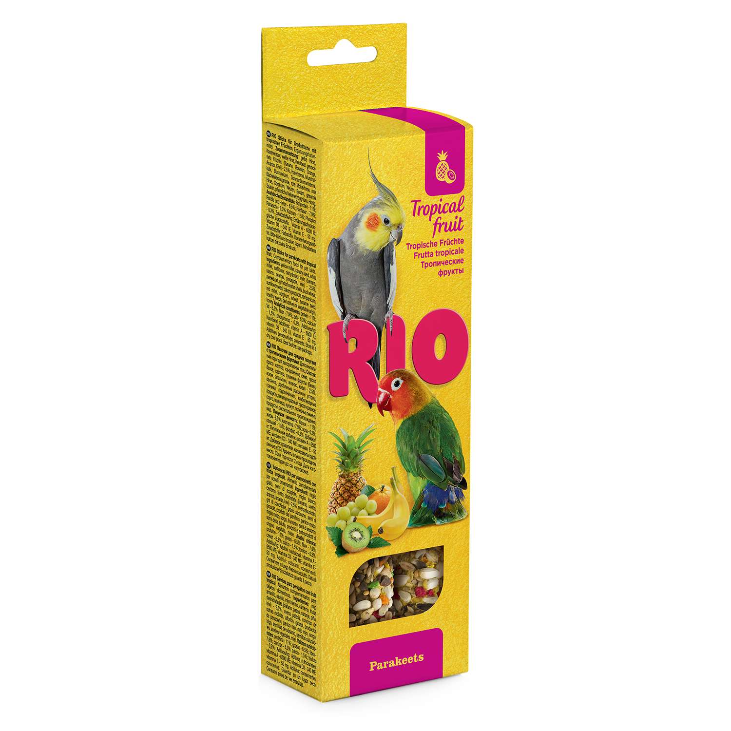 Лакомство для попугаев RIO средних Палочки с тропическими фруктами 2шт*75г - фото 1