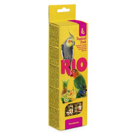 Лакомство для попугаев RIO средних Палочки с тропическими фруктами 2шт*75г