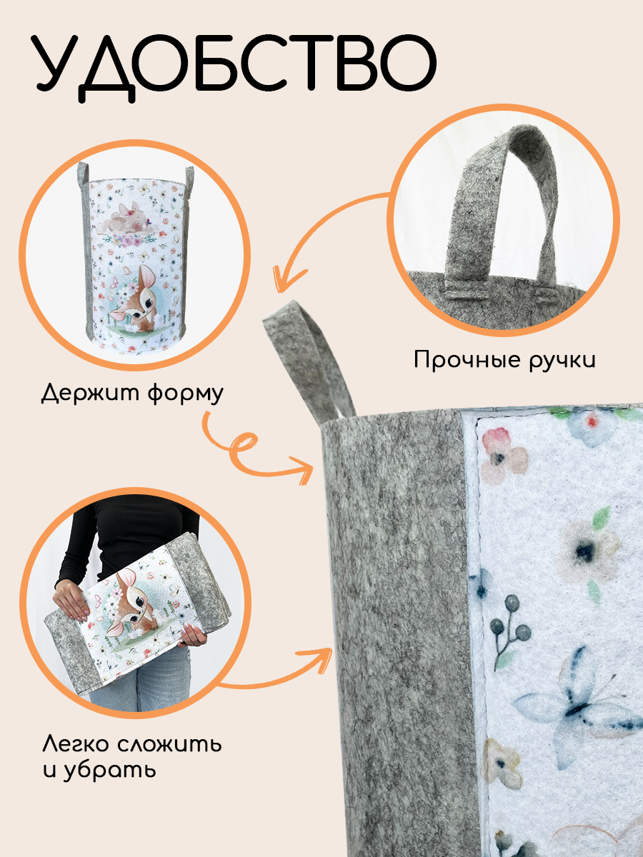 Корзина для игрушек из войлока Textile NN Олененок - фото 4