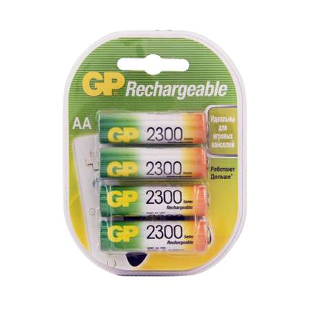 Перезаряжаемые аккумуляторы GP 230AAHC AA емкость 2200 мАч - 4 шт в клемшеле