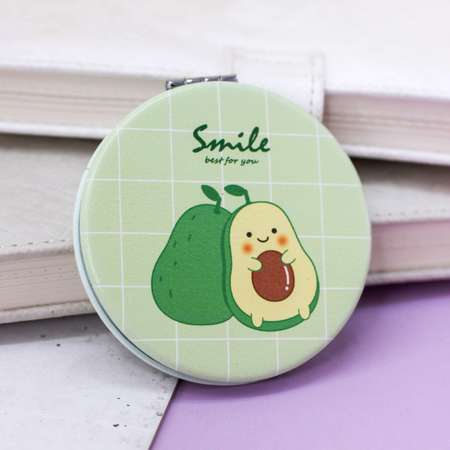 Зеркало карманное iLikeGift Smile avocado two с увеличением