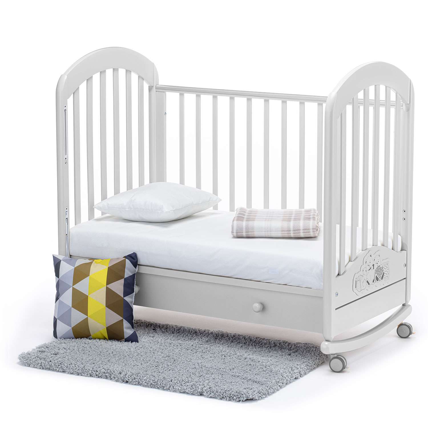 Детская кроватка Nuovita прямоугольная, без маятника (белый) - фото 13