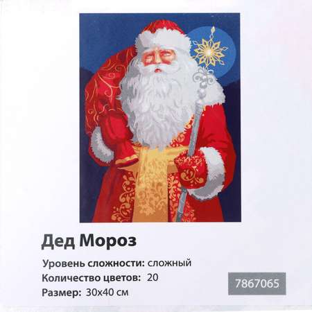 Картина Школа Талантов по номерам на холсте с подрамником «Дед Мороз» 30х40 см