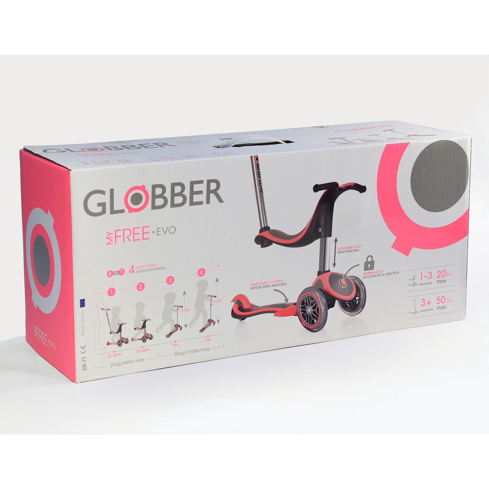 Самокат Globber Evo 4 в 1 Plus Розовый 453-132 - фото 2