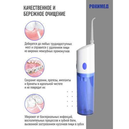 Портативный ирригатор Рокимед электрический для полости рта RKM-1701 синий