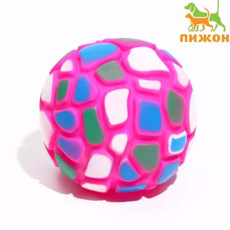 Игрушка Пижон пищащая «Мяч-пятнашка» для собак 7 см розовая