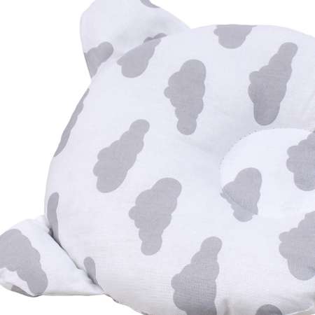 Подушка AmaroBaby анатомическая First Pillow Облака серый