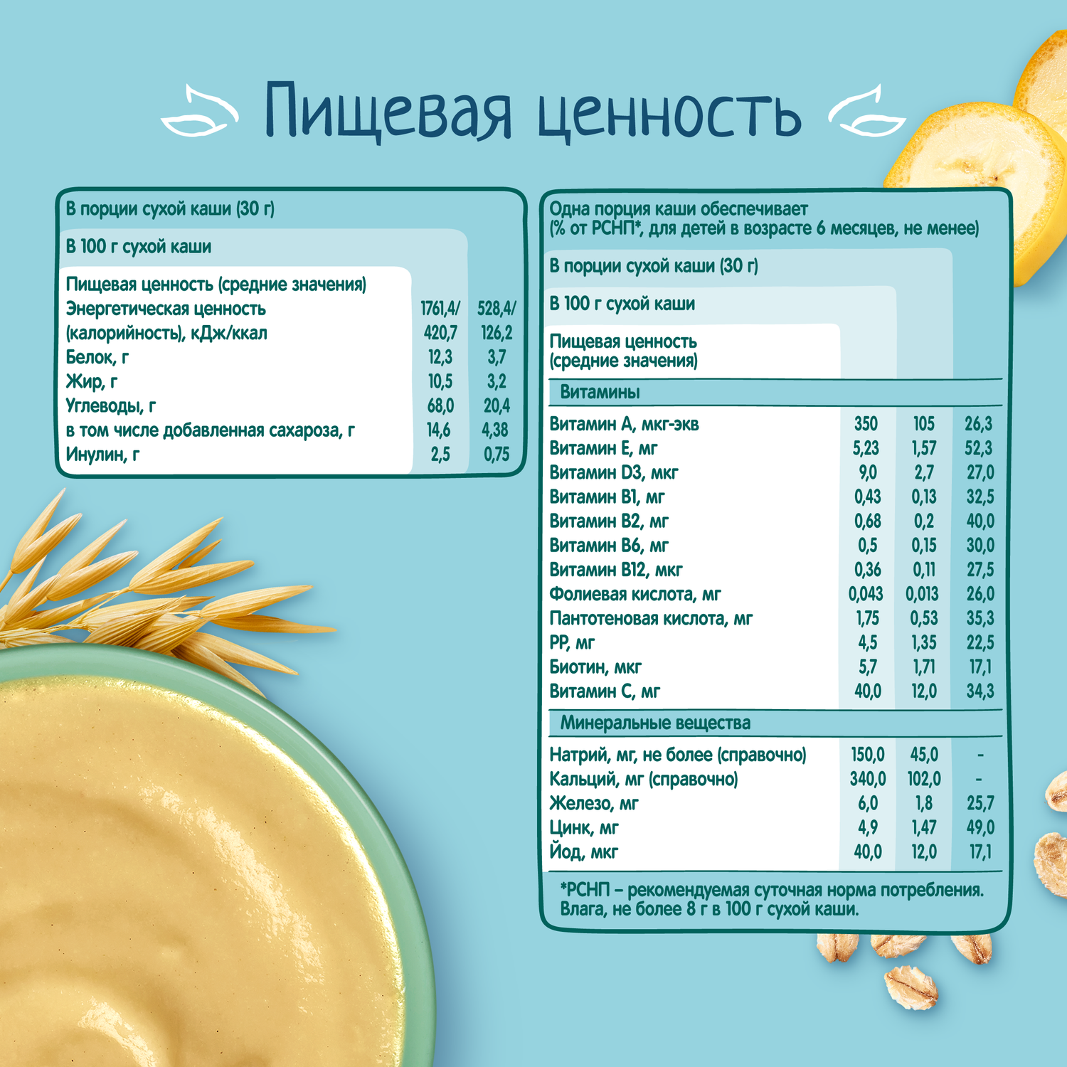 Каша молочная ФрутоНяня овсяная банан/яблоко 200г - фото 9