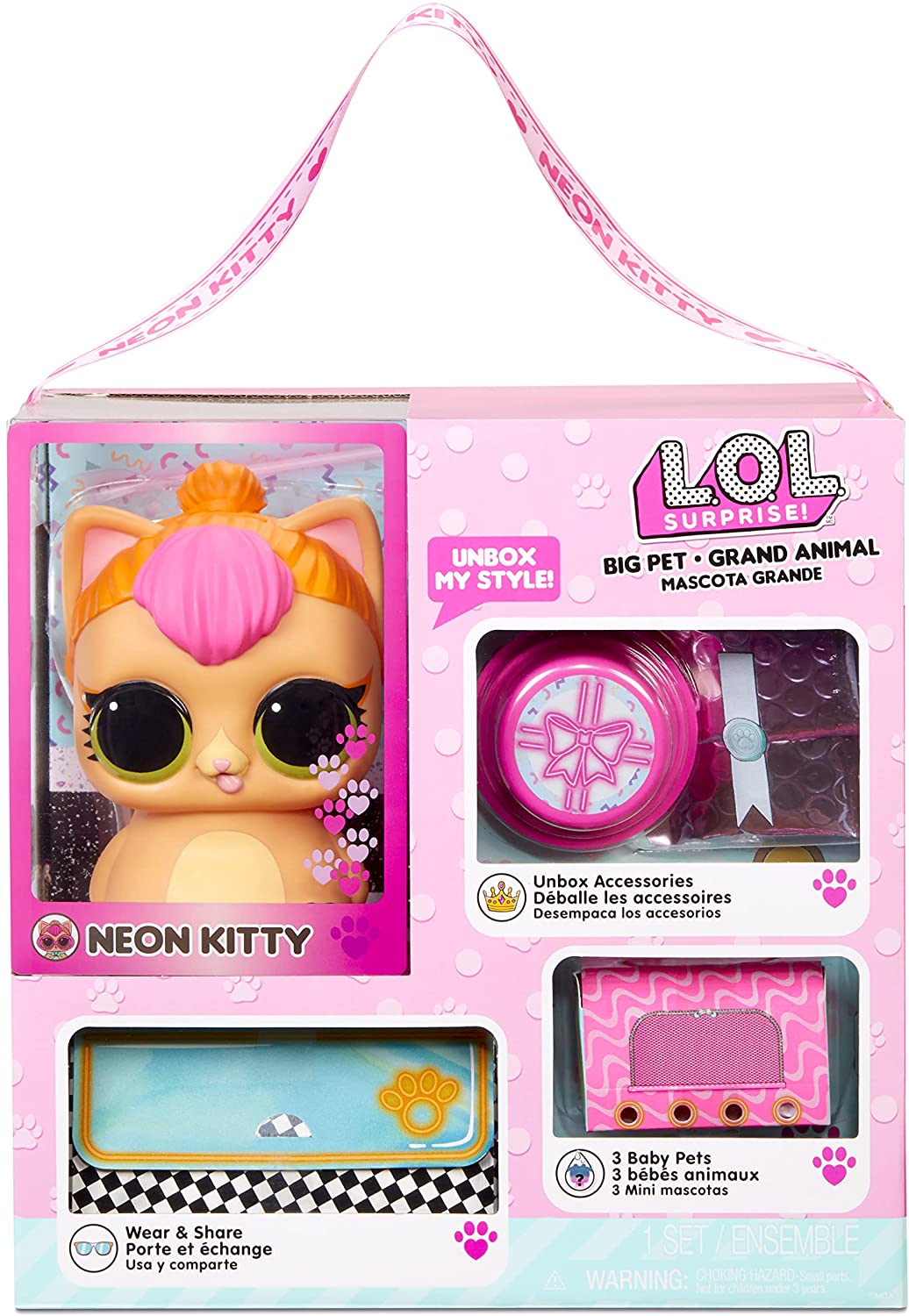 Игровой набор с куклой L.O.L. Surprise! Big Pets Neon Kitty 577720 купить  по цене 5290 ₽ в интернет-магазине Детский мир